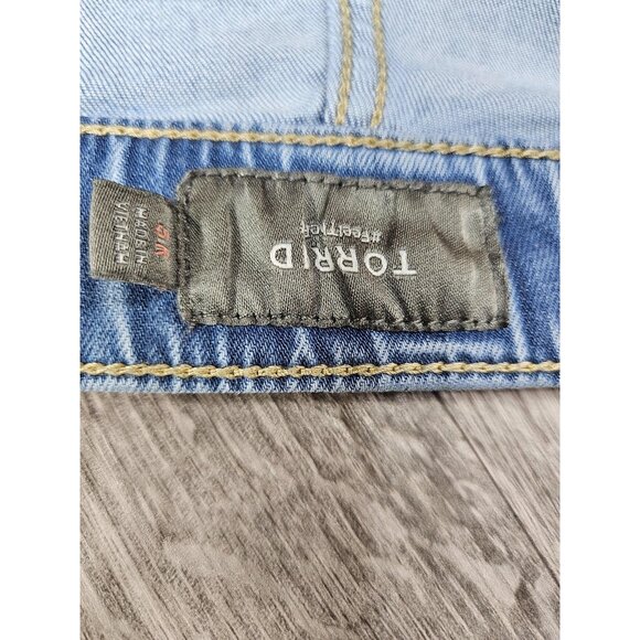 Torrid Jeans Womens 5R Light Blue Denim Jogger Elastic Waist Drawstring Plus - Picture 4 of 12